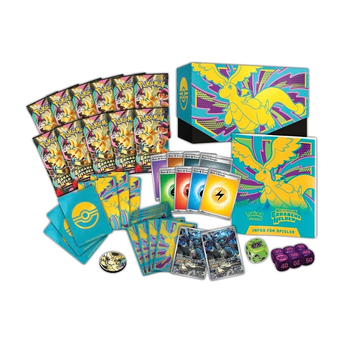 Pokémon Mega Entwicklung Erhabene Helden ME02.5 Top Trainer Box Pokémon Center Edition