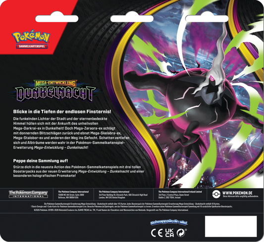 Pokémon ME05 Mega Entwicklung Dunkelnacht 3er Blister DE