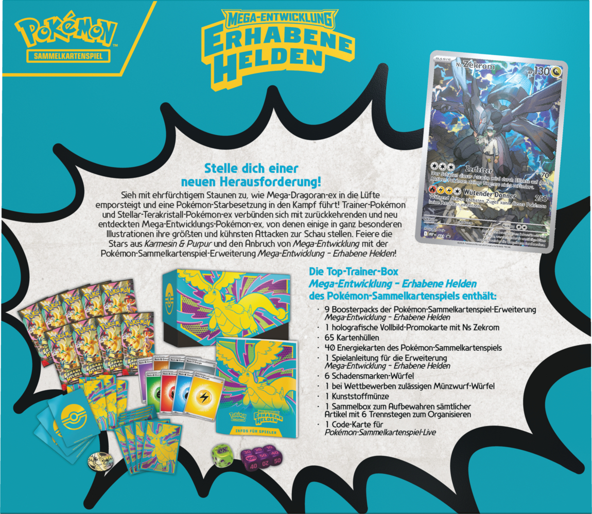Pokemon ME02.5 Mega Entwicklung Erhabene Helden Top Trainer Box