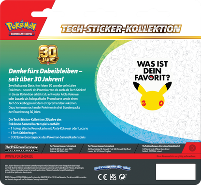 Pokemon Tech Sticker Kollektion 30 Jahre