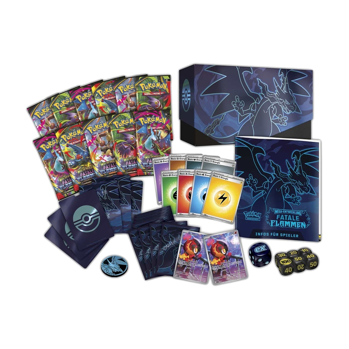 Pokémon ME02 Mega Entwicklung Fatale Flammen Top Trainer Box Pokemon Center Edition