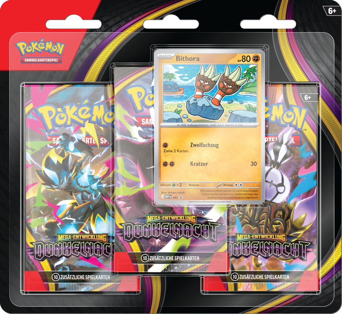 Pokémon ME05 Mega Entwicklung Dunkelnacht 3er Blister DE